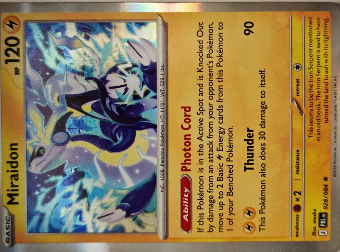 Miraidon - 028/084 - Holo - PITCH BLACK - Pokemon - Rare | AA14-12