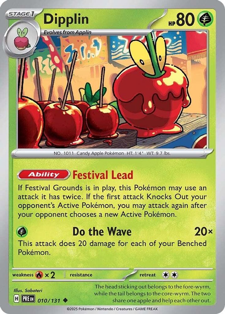 Dipplin - 010/131 - - PRISMATIC EVOLUTIONS - Pokemon - Uncommon | AA27-21