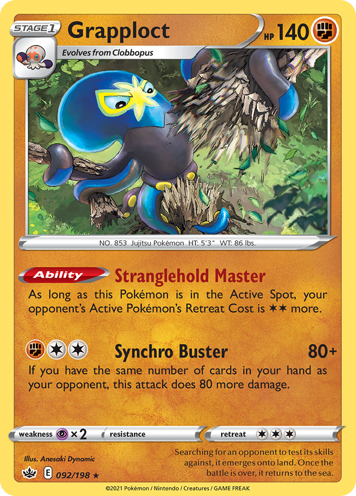 Grapploct - 092/198 - Holo - CHILLING REIGN - Pokemon - Rare | AA55-17