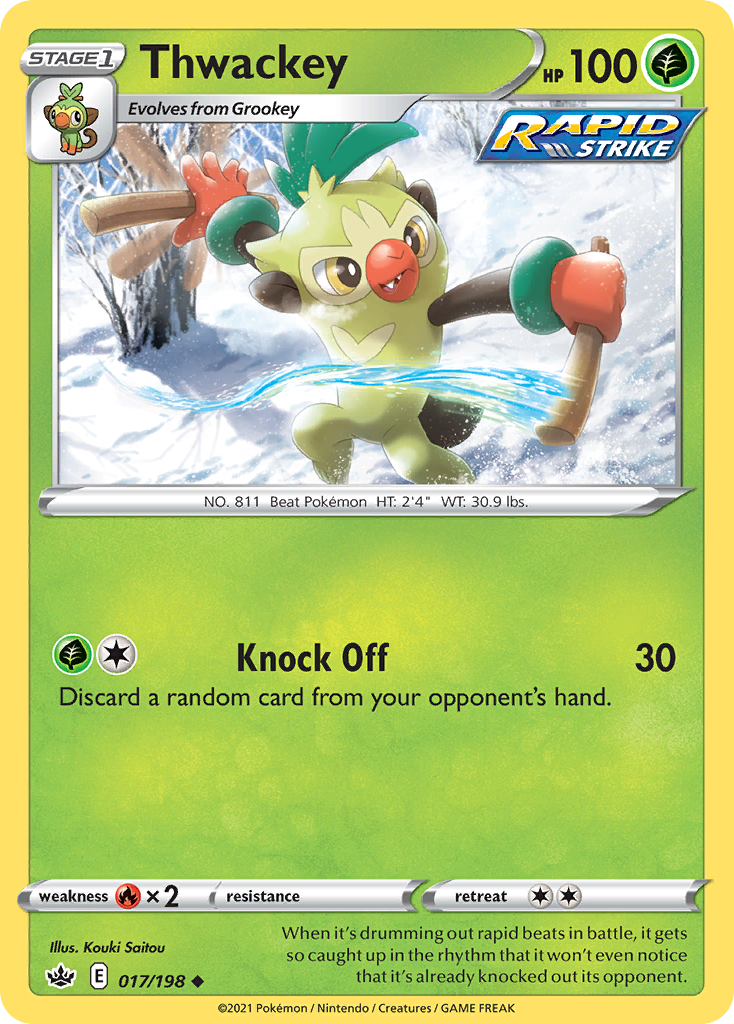 Thwackey - 017/198 - - CHILLING REIGN - Pokemon - Uncommon | AA03-38