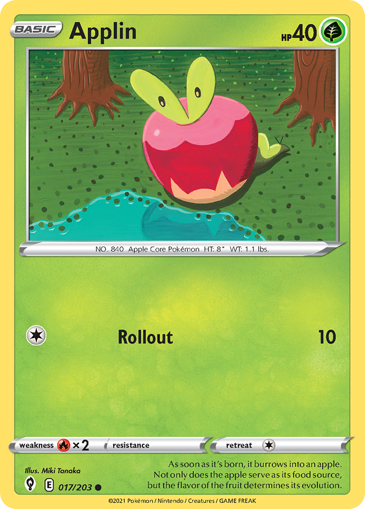 Applin - 017/203 - - EVOLVING SKIES - Pokemon - Common | AA03-74