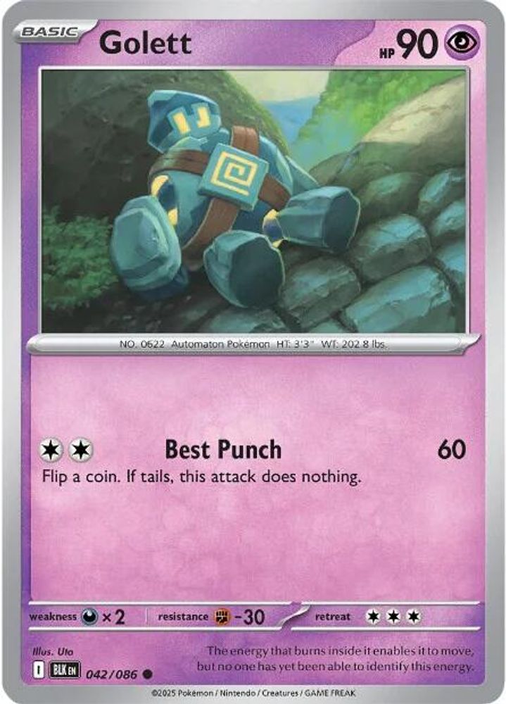 Golett - 042/086 - - BLACK BOLT - Pokemon - Common | AA47-100