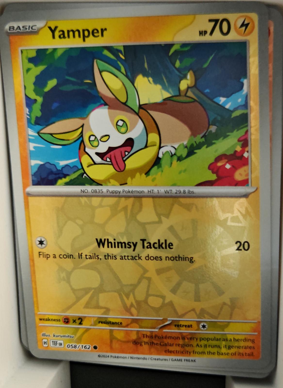 Yamper - 058/162 - Reverse Holo - TEMPORAL FORCES - Pokemon - Common | AA24-45