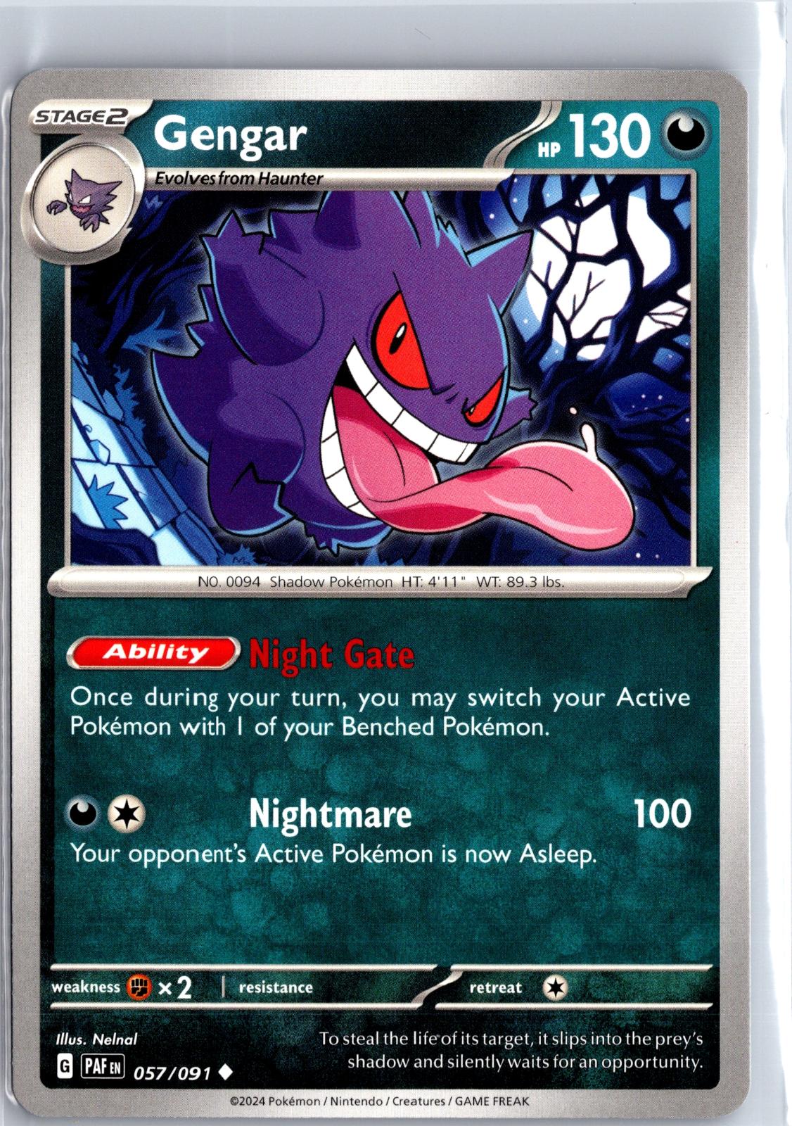 Gengar - 057/091 - - PALDEAN FATES - Pokemon - Uncommon | AA99-10