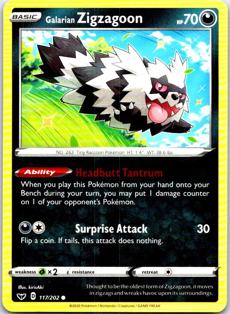 Galarian Zigzagoon - 117/202 - - SWORD & SHIELD - Pokemon - Common | AB67-28