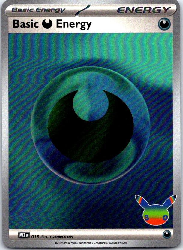 Basic Darkness Energy (30th Celebration) - 015 - Holo - MEE: MEGA EVOLUTION ENERGIES - Pokemon - | AC11-32