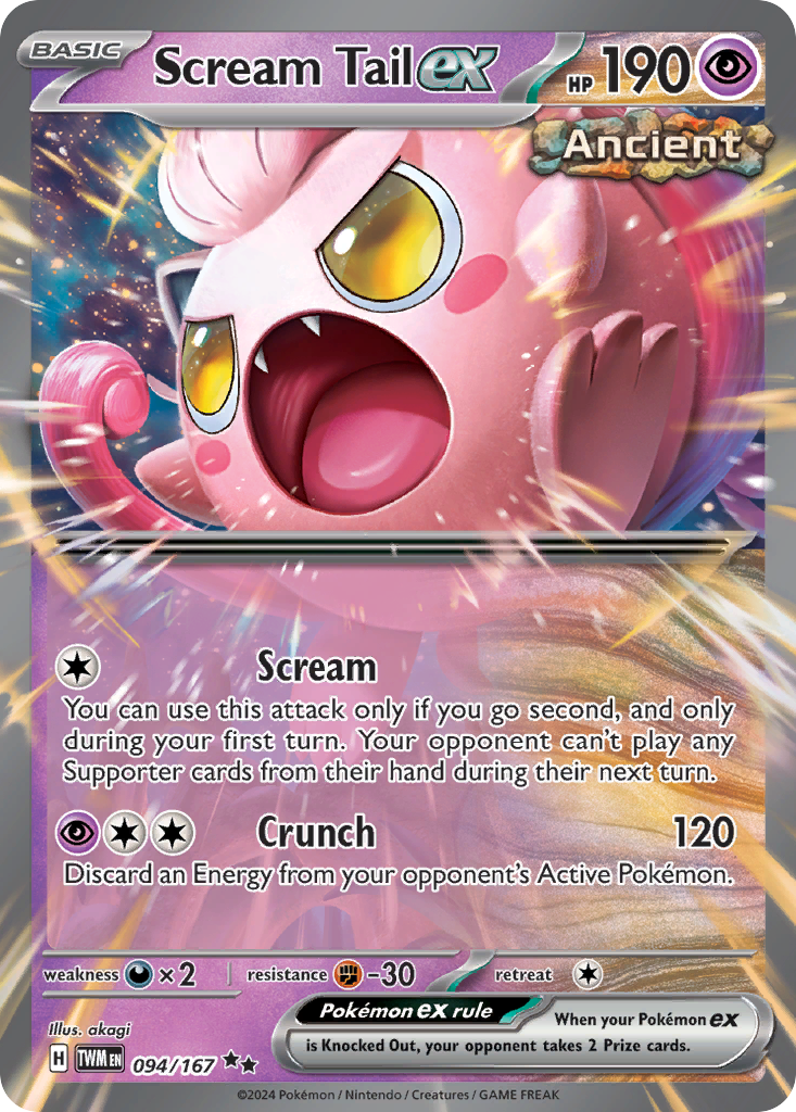 Scream Tail ex - 094/167 - Holo - TWILIGHT MASQUERADE - Pokemon - | AA37-2