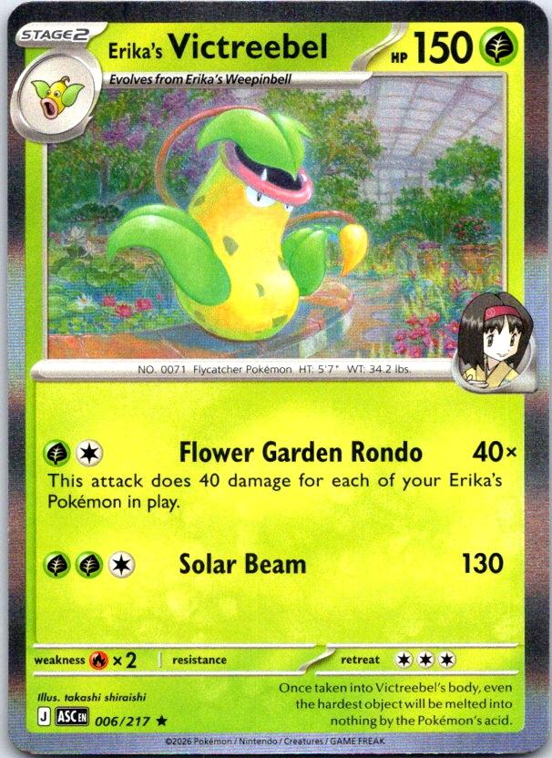 Erika's Victreebel - 006/217 - Holo - ASCENDED HEROES - Pokemon - Rare | AC29-12