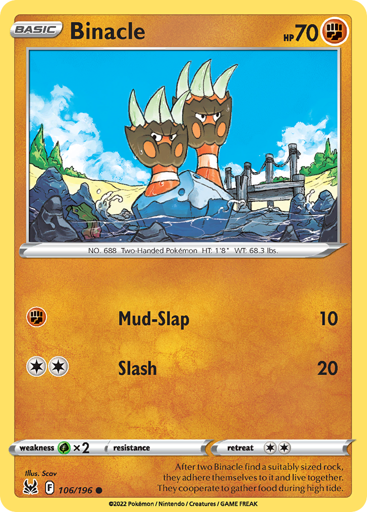Binacle - 106/196 - - LOST ORIGIN - Pokemon - Common | AA41-3