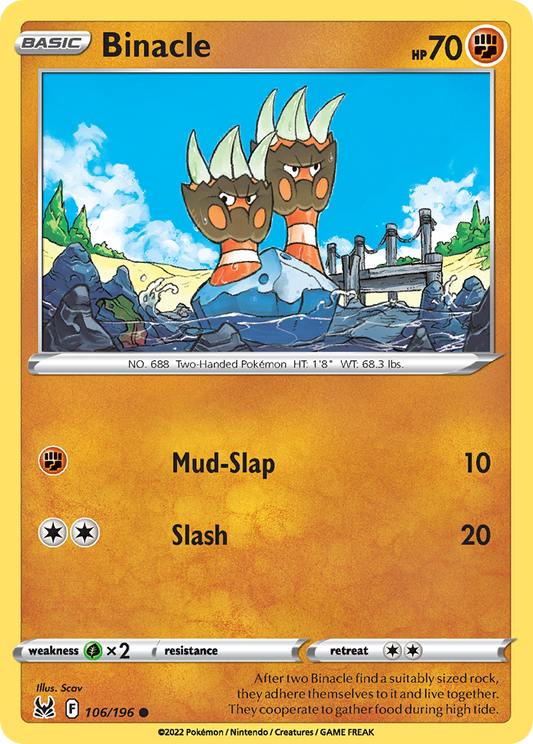 Binacle - 106/196 - - LOST ORIGIN - Pokemon - Common | AA41-3