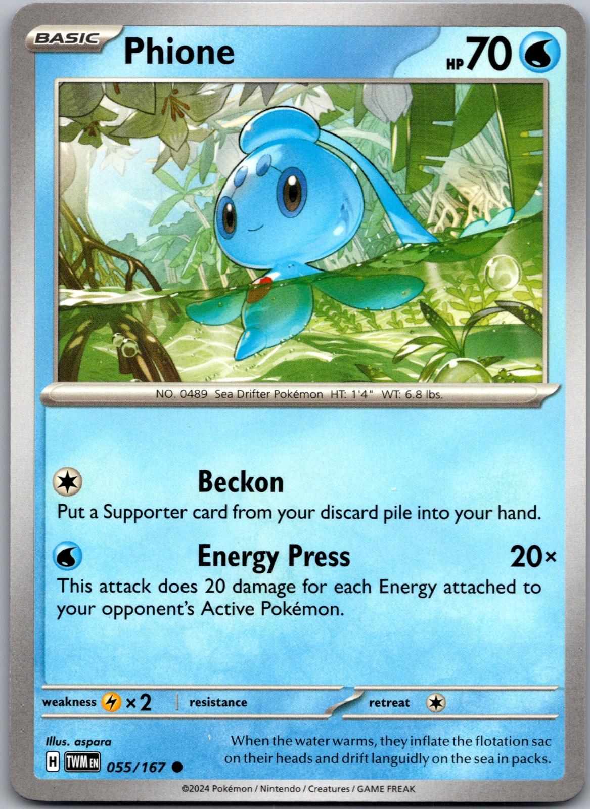 Phione - 055/167 - - TWILIGHT MASQUERADE - Pokemon - Common | AA86-27