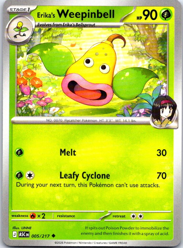 Erika's Weepinbell - 005/217 - - ASCENDED HEROES - Pokemon - Uncommon | AB26-18