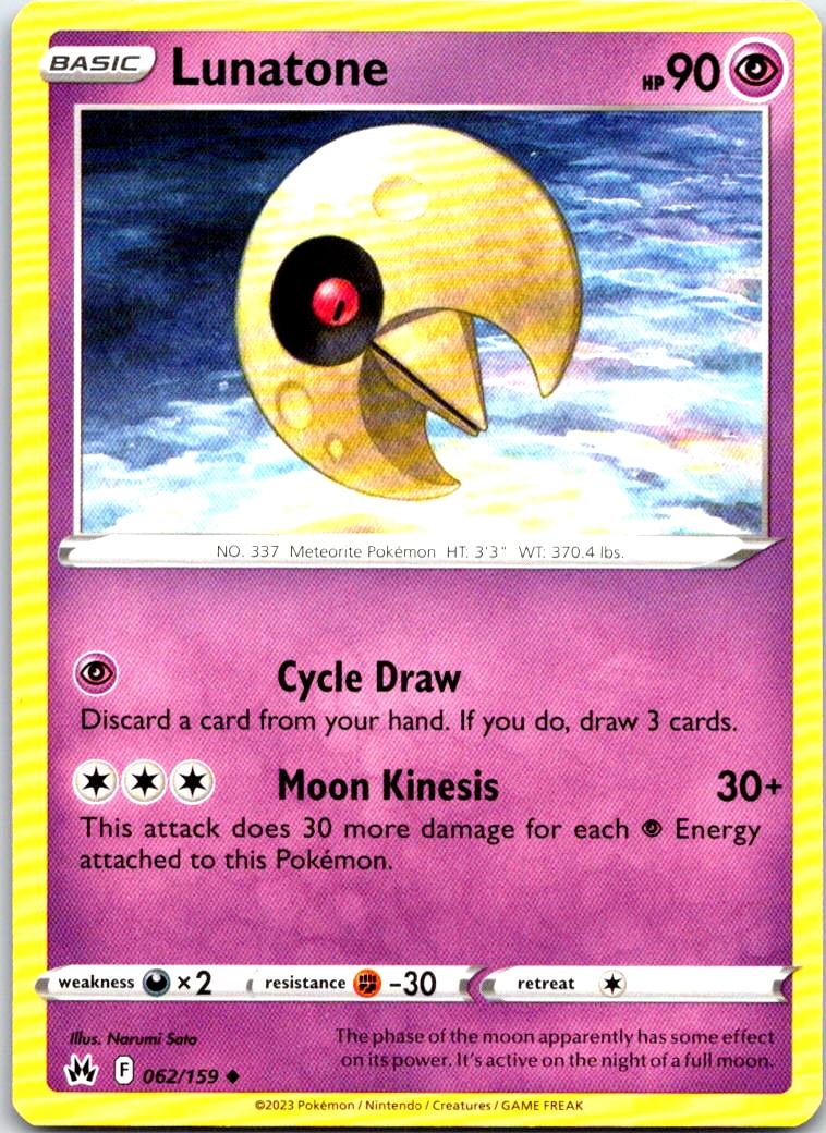 Lunatone - 062/159 - - CROWN ZENITH - Pokemon - Uncommon | AB47-14