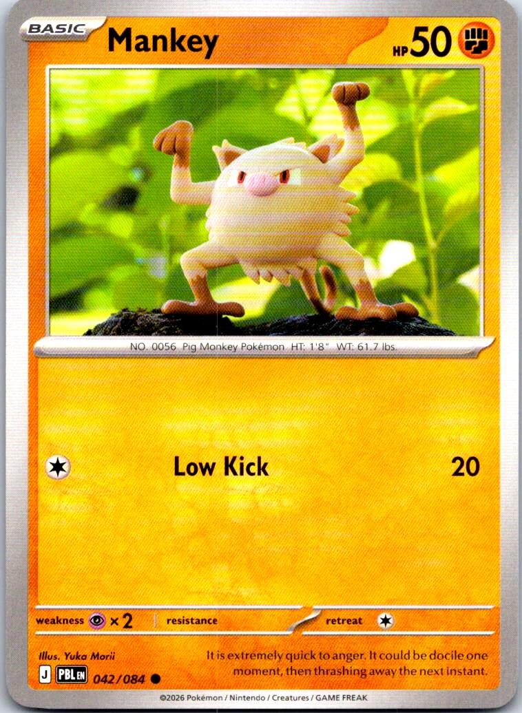 Mankey - 042/084 - - PITCH BLACK - Pokemon - Common | AA110-48