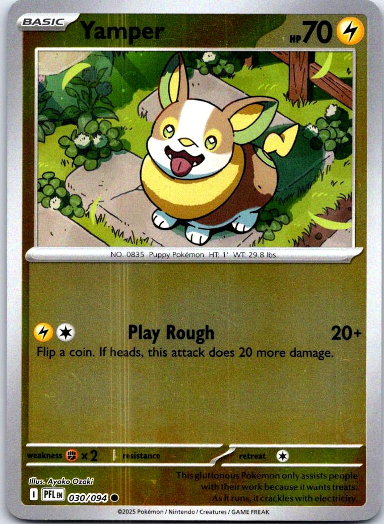 Yamper - 030/094 - Reverse Holo - PHANTASMAL FLAMES - Pokemon - Common | AB42-49