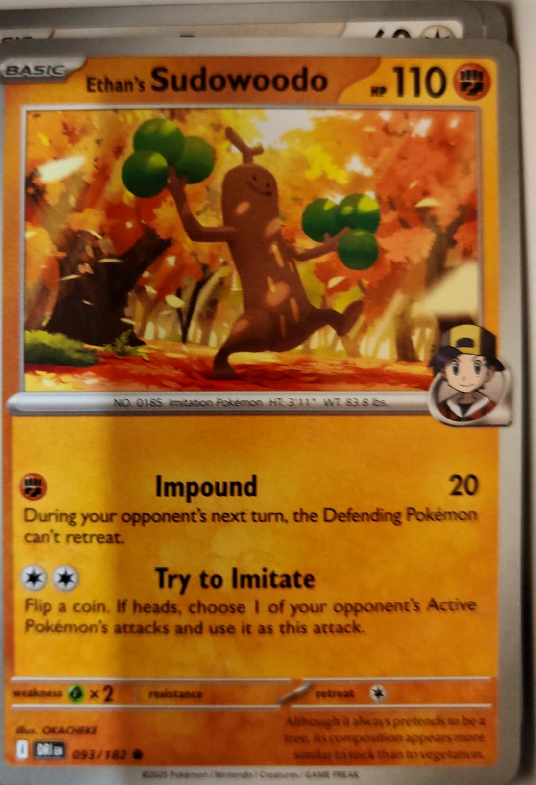 Ethan's Sudowoodo - 093/182 - - DESTINED RIVALS - Pokemon - Common | AA07-60