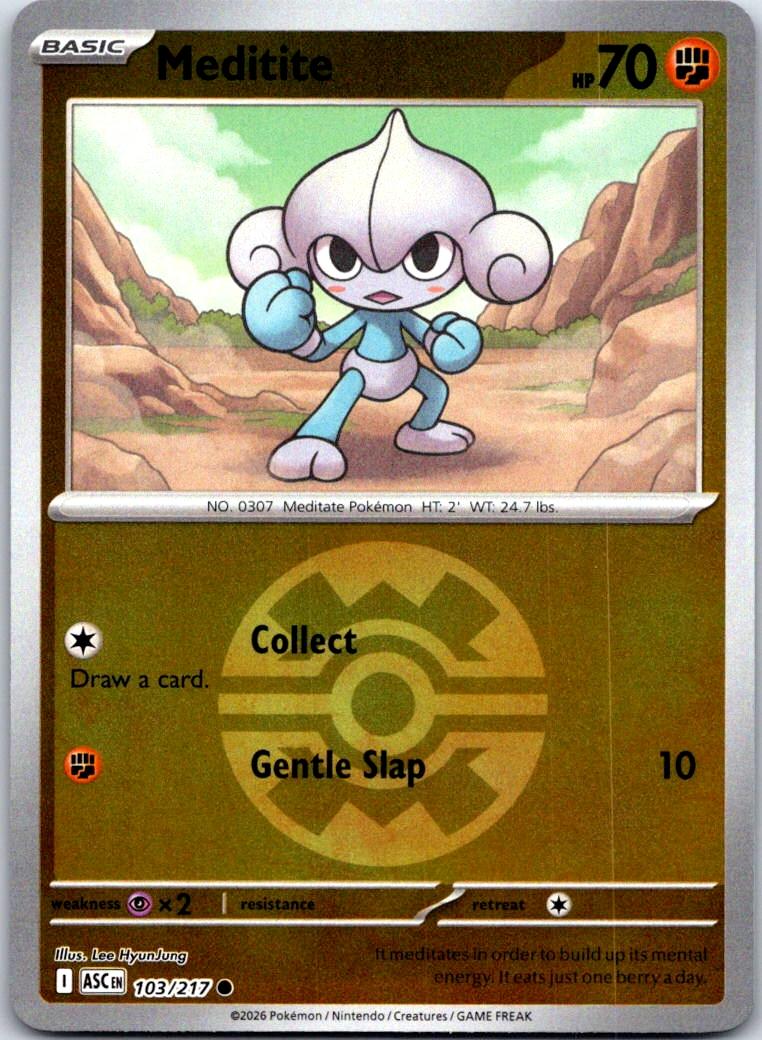 Meditite (Quick Ball) - 103/217 - Reverse Holo - ASCENDED HEROES - Pokemon - | AA132-18