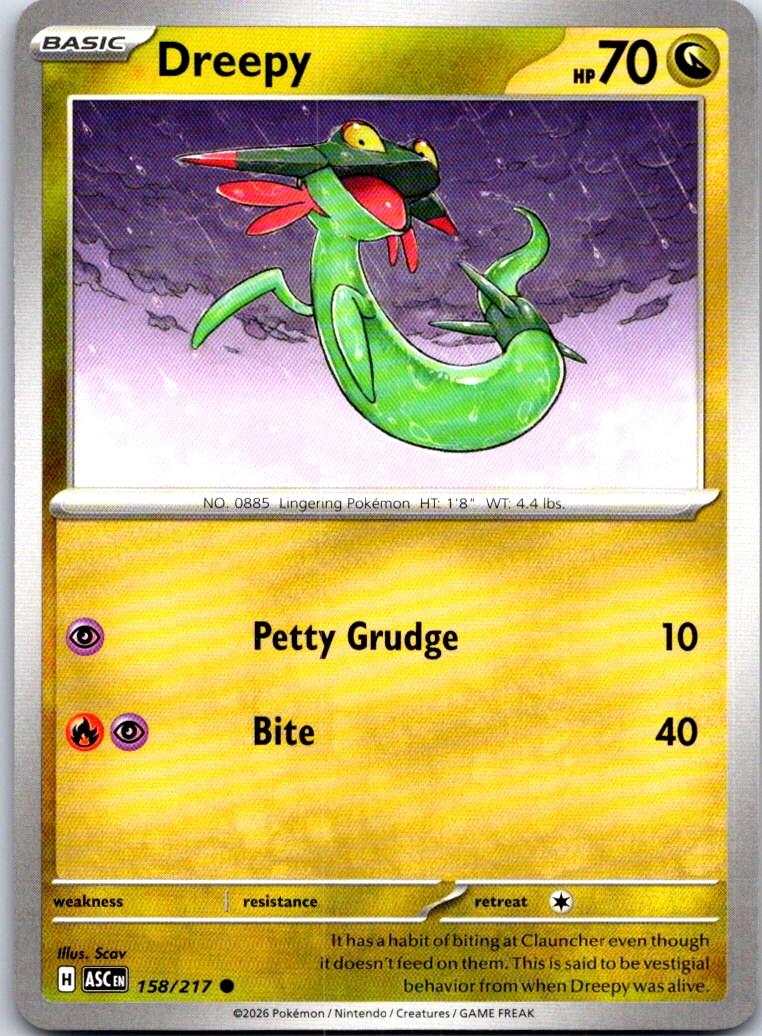 Dreepy - 158/217 - - ASCENDED HEROES - Pokemon - Common | AA110-4