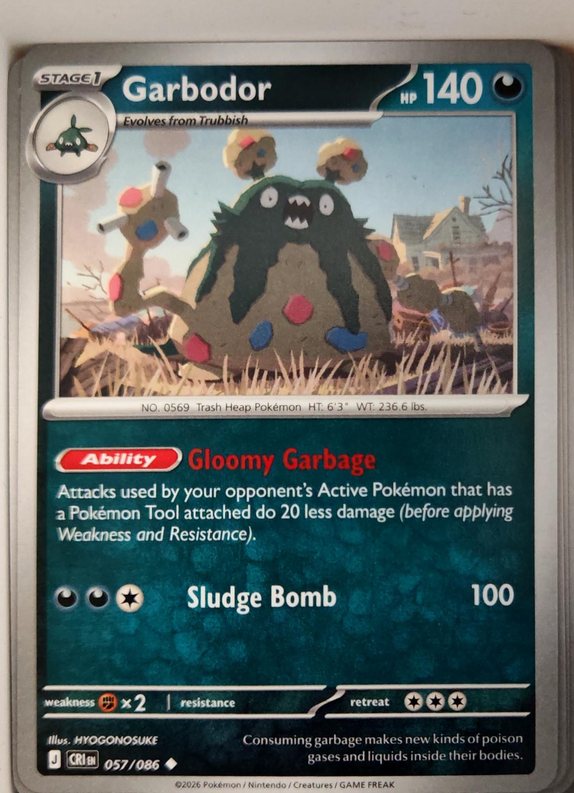 Garbodor - 057/086 - - CHAOS RISING - Pokemon - Uncommon | AA11-82