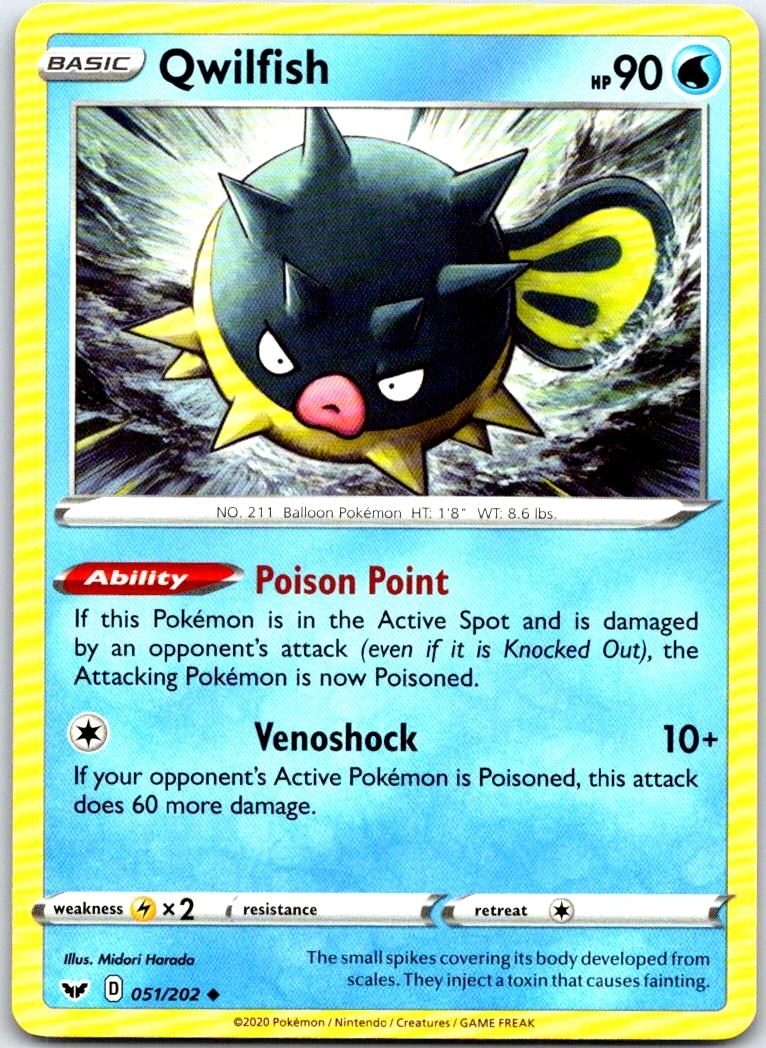 Qwilfish - 051/202 - - SWORD & SHIELD - Pokemon - Uncommon | AB78-25