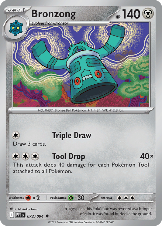 Bronzong - 072/094 - Reverse Holo - PHANTASMAL FLAMES - Pokemon - | AA56-43