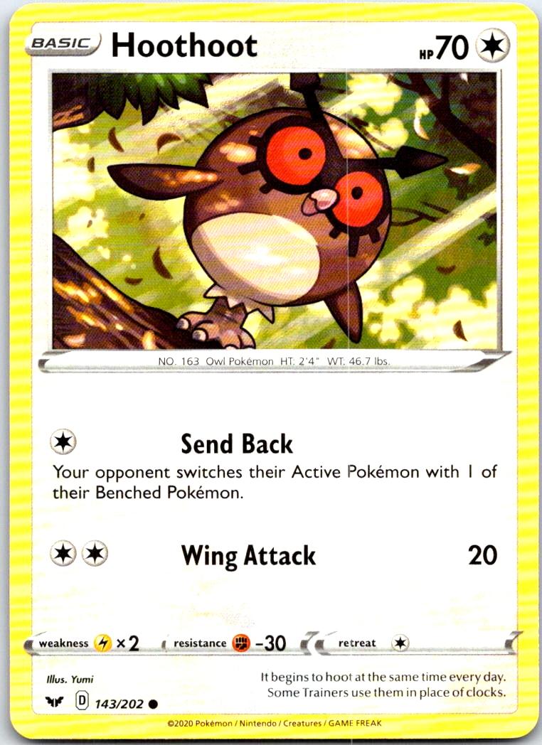 Hoothoot - 143/202 - - SWORD & SHIELD - Pokemon - Common | AB80-37