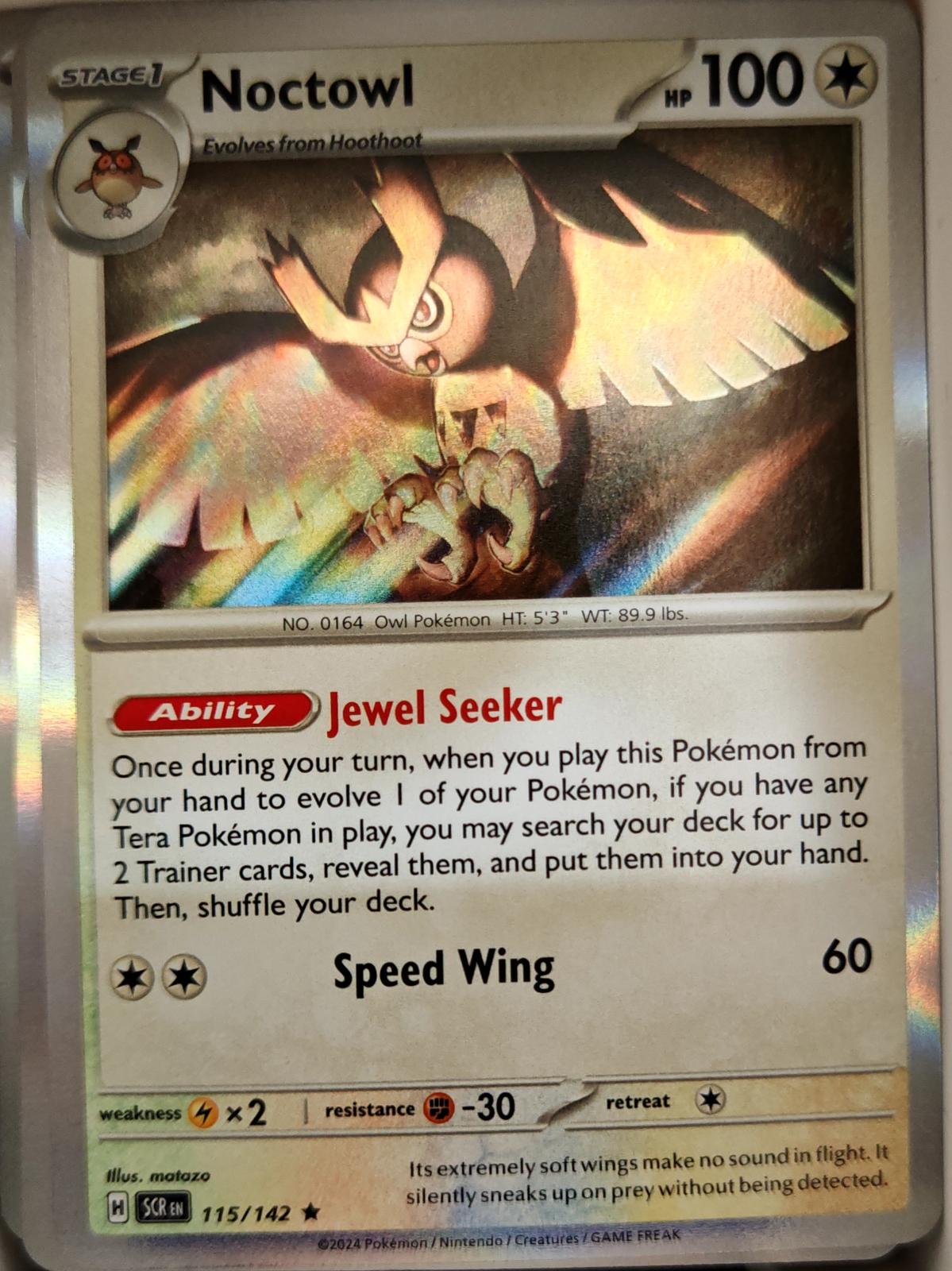 Noctowl - 115/142 - Holo - STELLAR CROWN - Pokemon - Rare | AA06-65