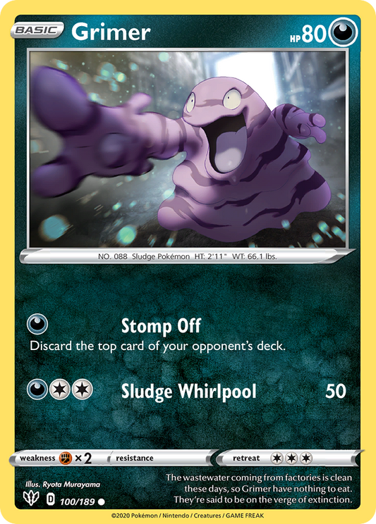 Grimer - 100/189 - - DARKNESS ABLAZE - Pokemon - Common | AA90-29