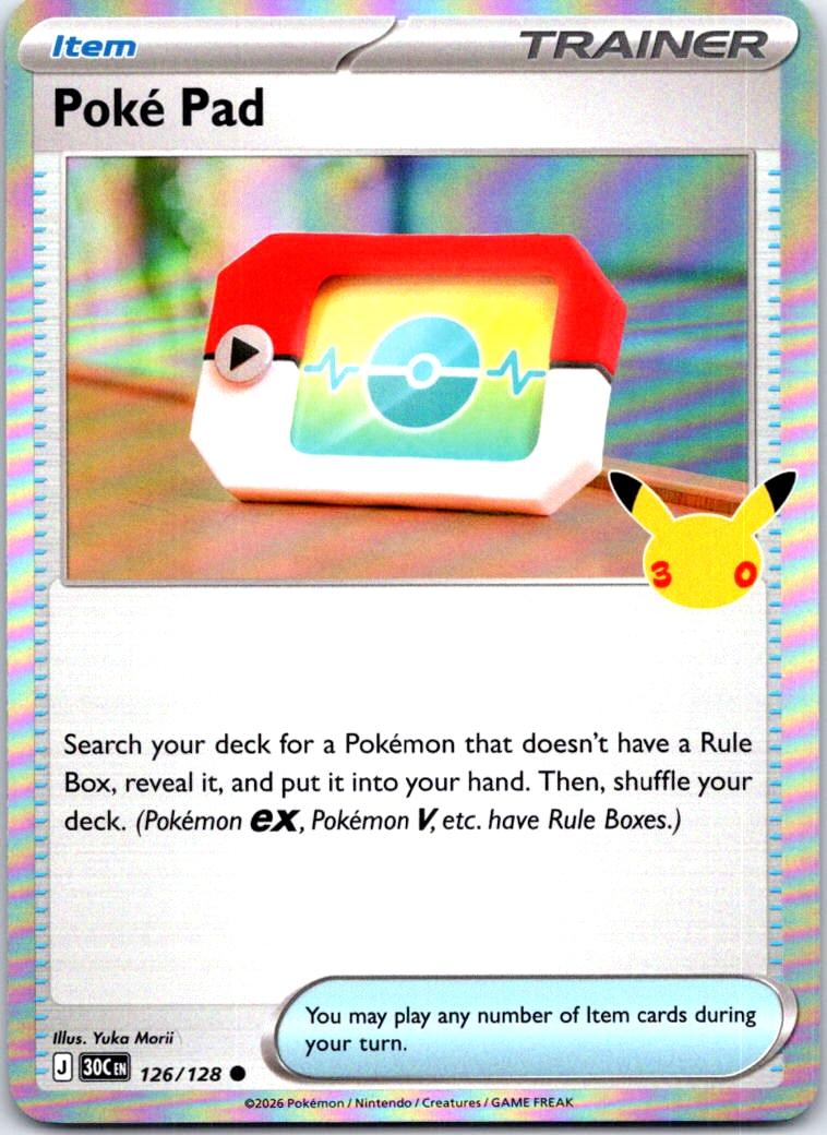 Poke Pad - 126/128 - Holo - ME: 30TH CELEBRATION - Pokemon - Common | AC31-51