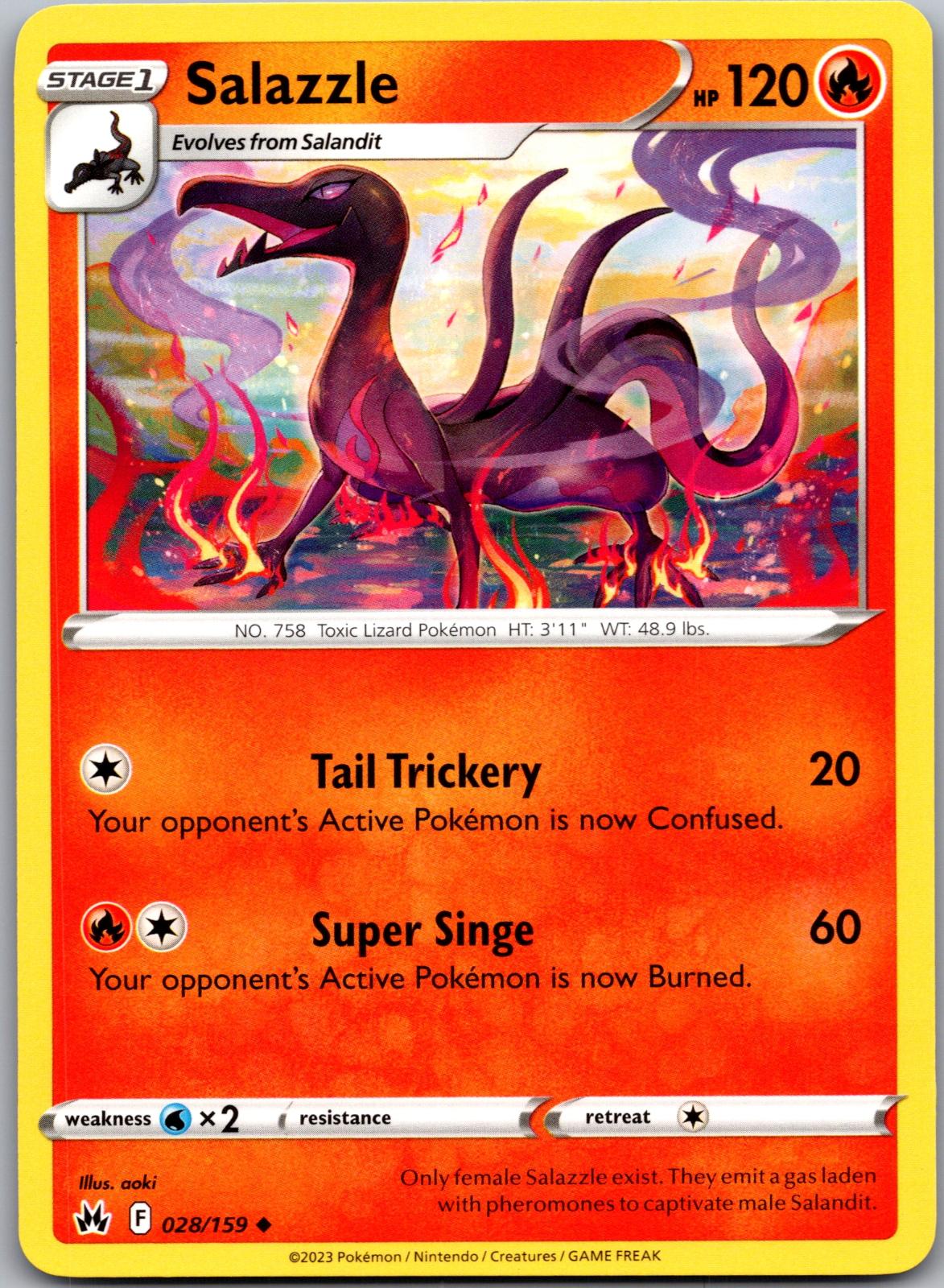 Salazzle - 028/159 - - CROWN ZENITH - Pokemon - Uncommon | AA92-24