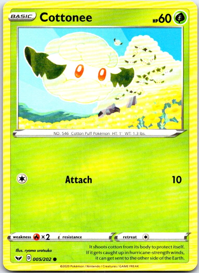 Cottonee - 005/202 - - SWORD & SHIELD - Pokemon - Common | AB64-9