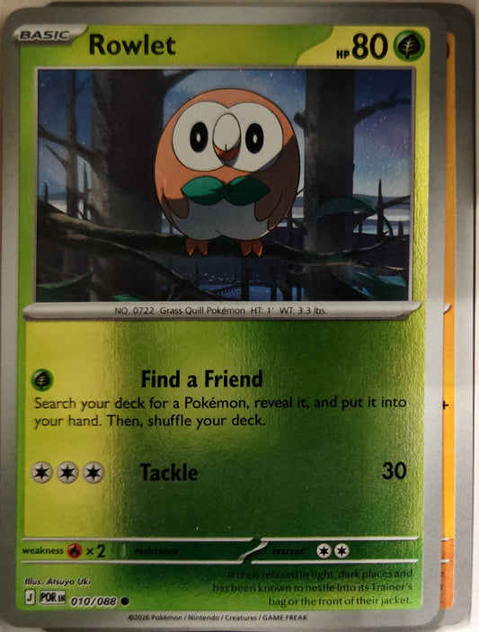 Rowlet - 010/088 - Reverse Holo - PERFECT ORDER - Pokemon - Common | AA01-6