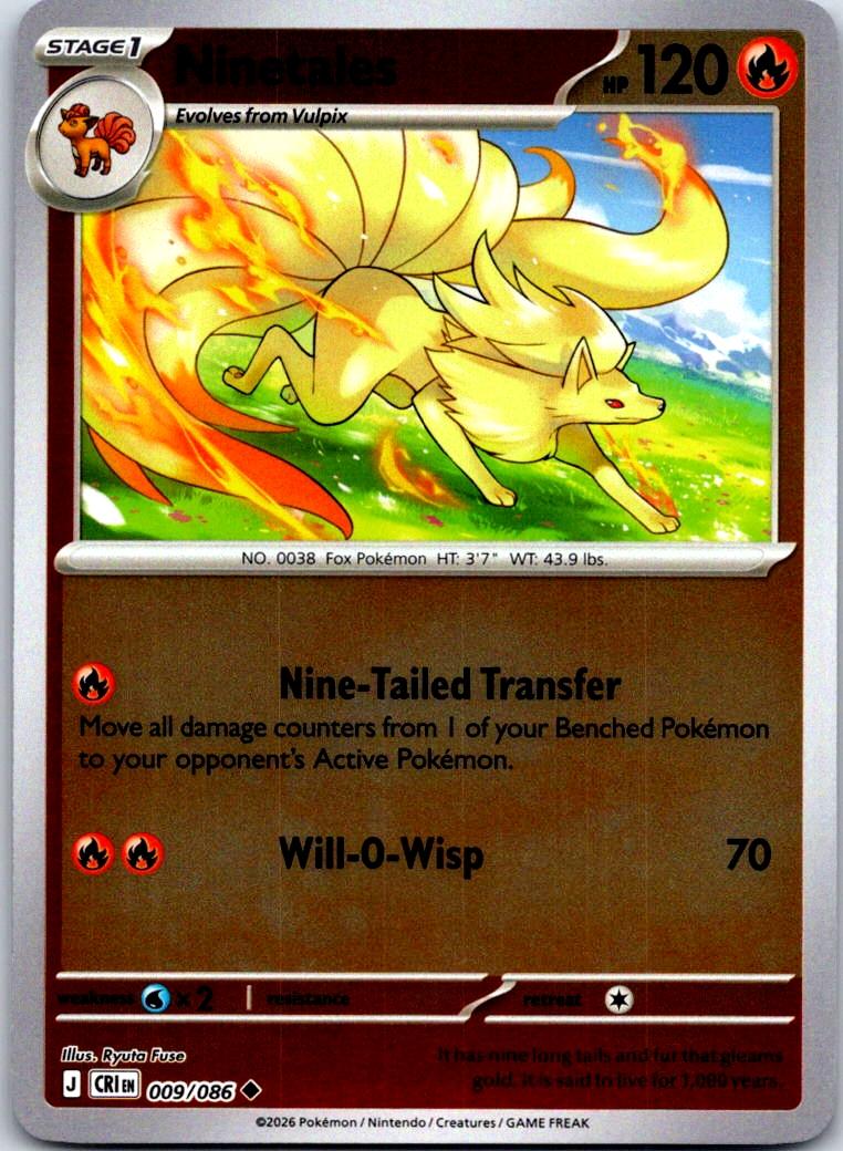 Ninetales - 009/086 - Reverse Holo - CHAOS RISING - Pokemon - | AA123-48