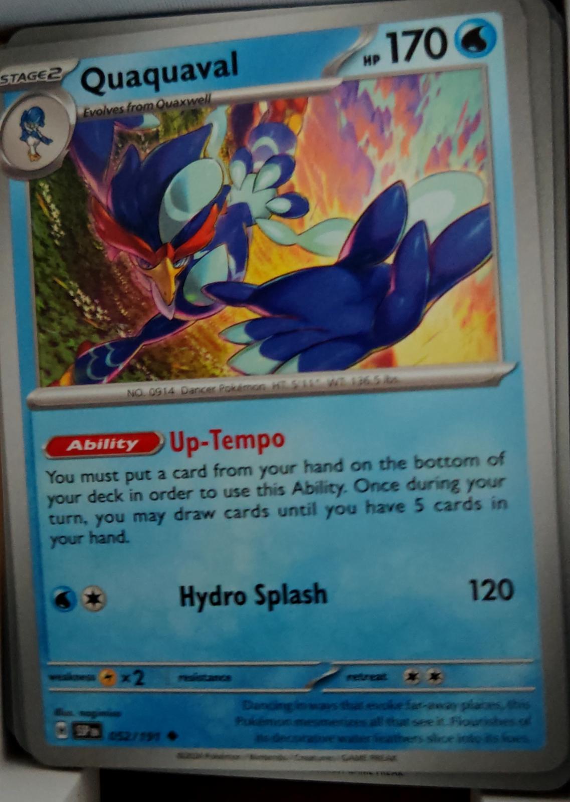 Quaquaval - 052/191 - - SURGING SPARKS - Pokemon - Uncommon | AA46-34