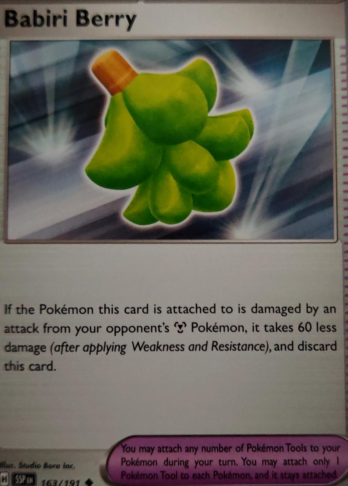 Babiri Berry - 163/191 - - SURGING SPARKS - Pokemon - Uncommon | AA41-59