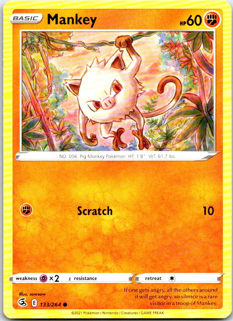 Mankey - 133/264 - - FUSION STRIKE - Pokemon - Common | AB38-41