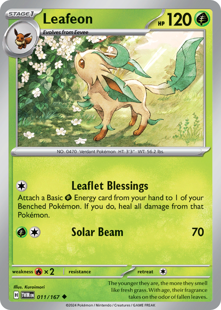 Leafeon - 011/167 - - TWILIGHT MASQUERADE - Pokemon - Uncommon | AA76-17
