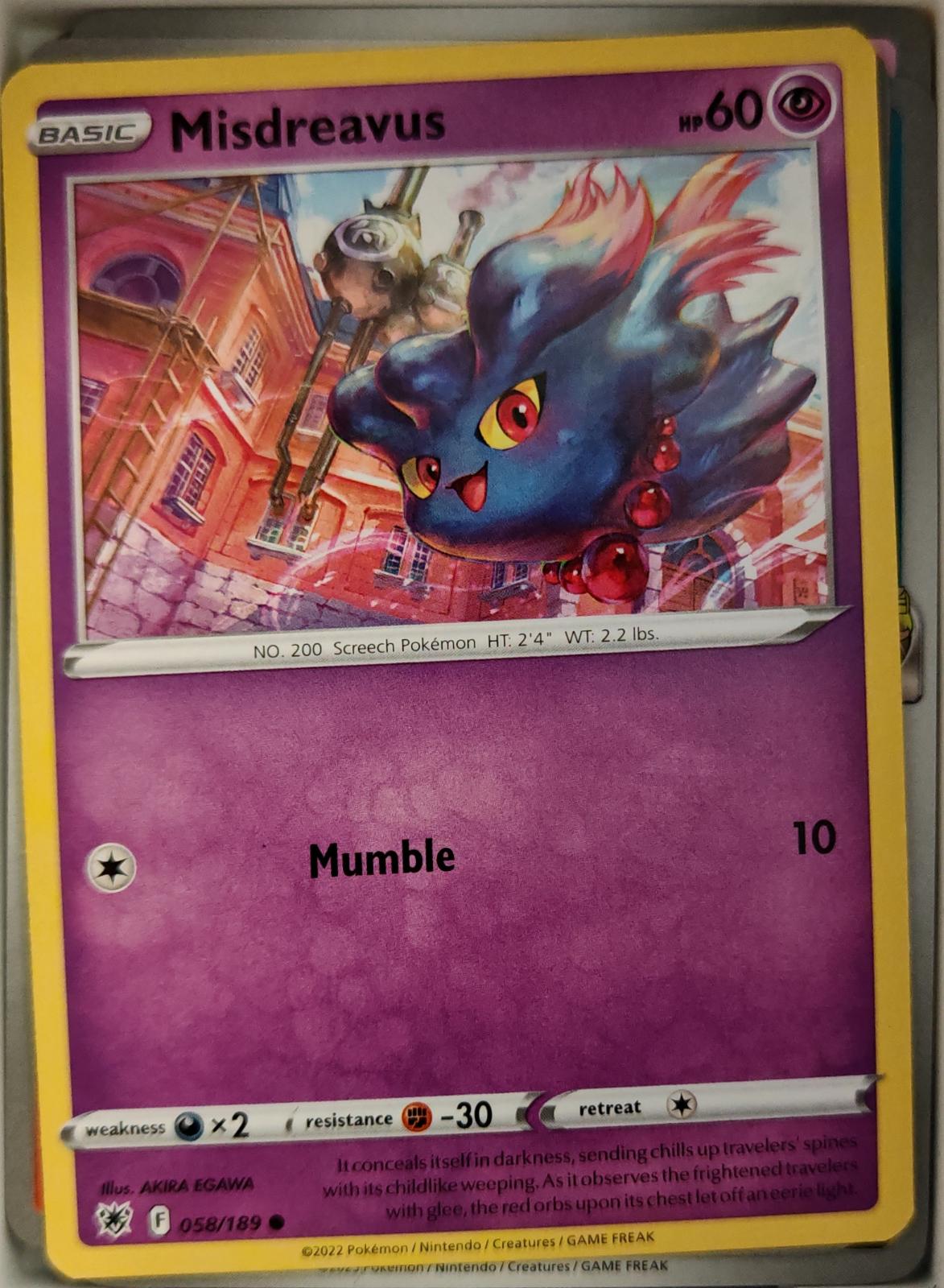 Misdreavus - 058/189 - - ASTRAL RADIANCE - Pokemon - Common | AA12-16