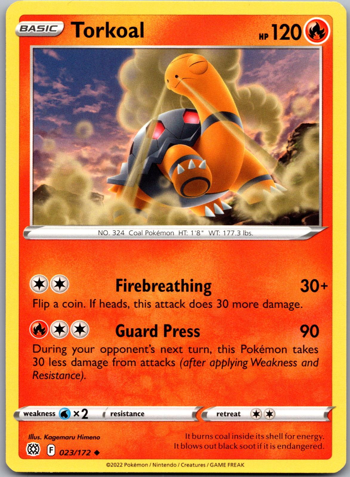 Torkoal - 023/172 - - BRILLIANT STARS - Pokemon - Uncommon | AA89-46