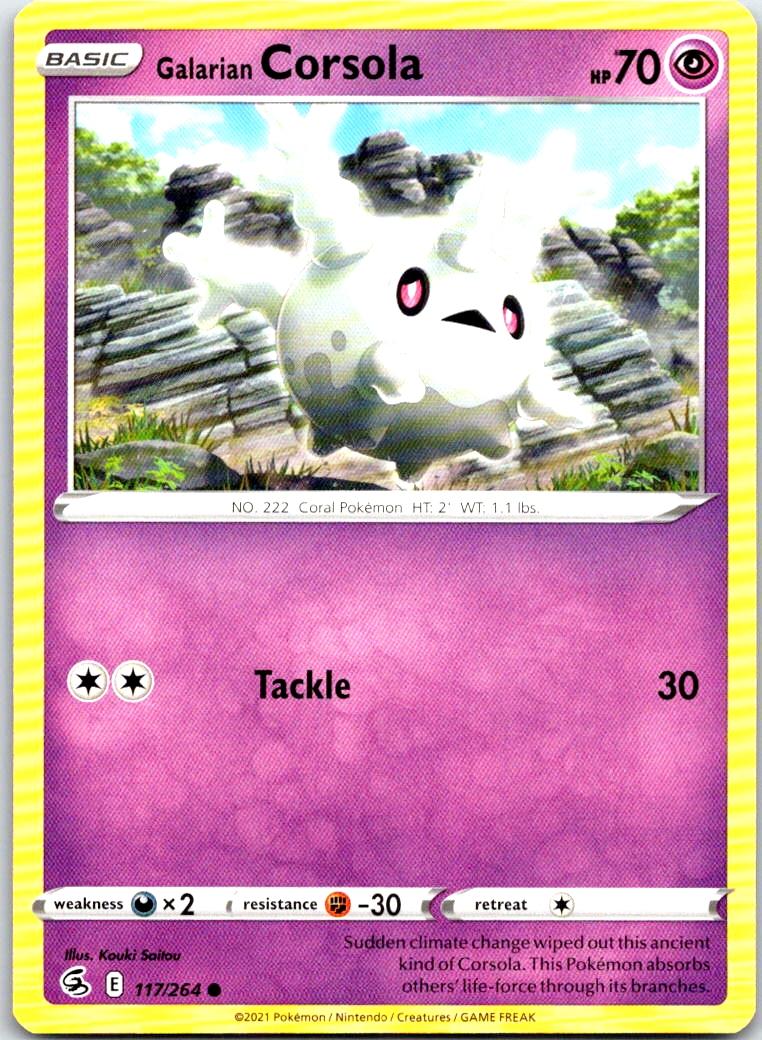 Galarian Corsola - 117/264 - - FUSION STRIKE - Pokemon - Common | AB33-27