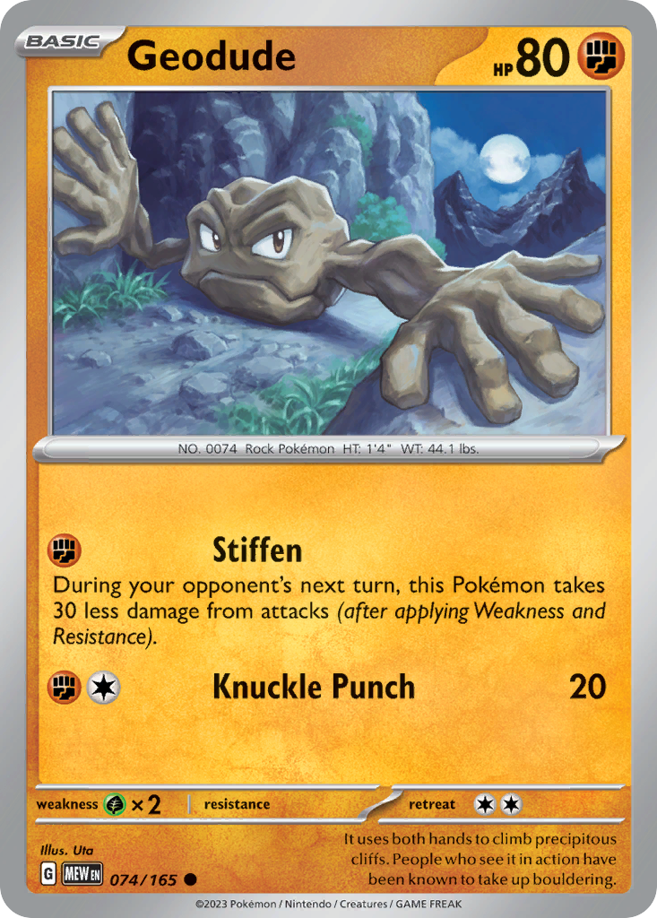 Geodude - 074/165 - - 151 - Pokemon - Common | AA74-44