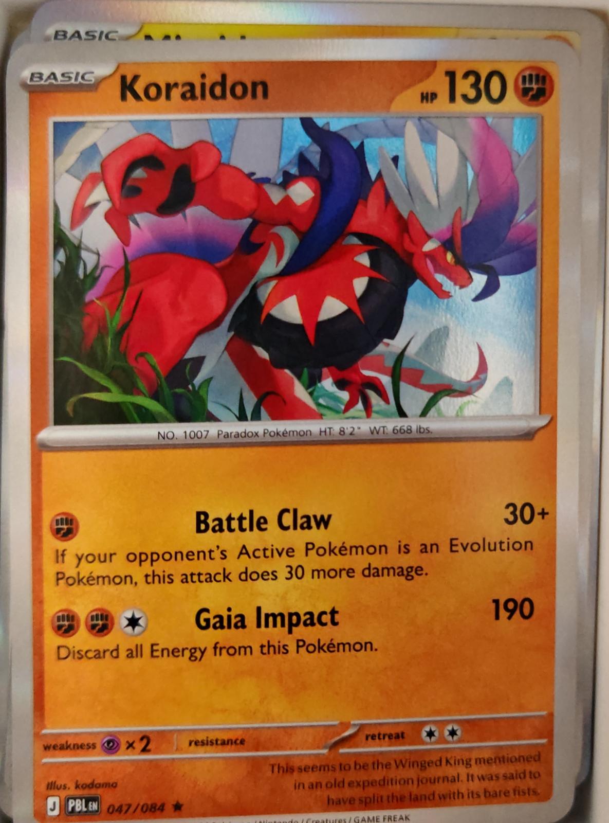 Koraidon - 047/084 - Holo - PITCH BLACK - Pokemon - Rare | AA25-24