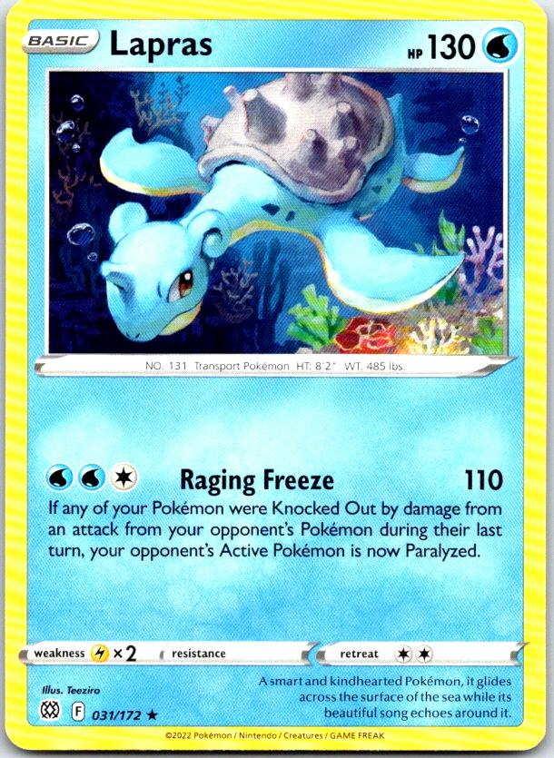 Lapras - 031/172 - - BRILLIANT STARS - Pokemon - Rare | AC14-13