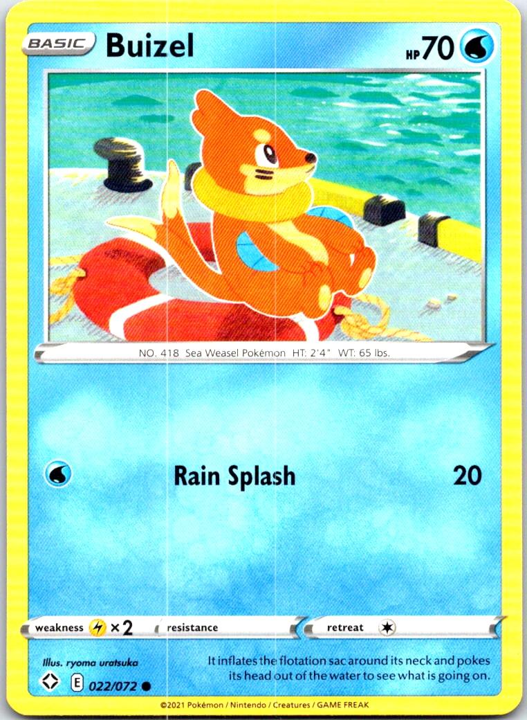 Buizel - 022/072 - - SHINING FATES - Pokemon - Common | AB44-43