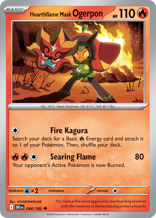 Hearthflame Mask Ogerpon - 044/182 - - DESTINED RIVALS - Pokemon - | AA10-62