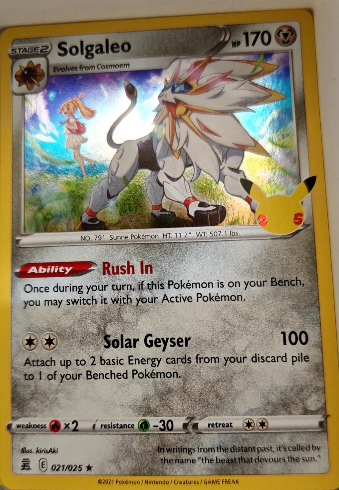 Solgaleo0.59 - 021/025 - Holo - CELEBRATIONS - Pokemon - Rare | AA06-42