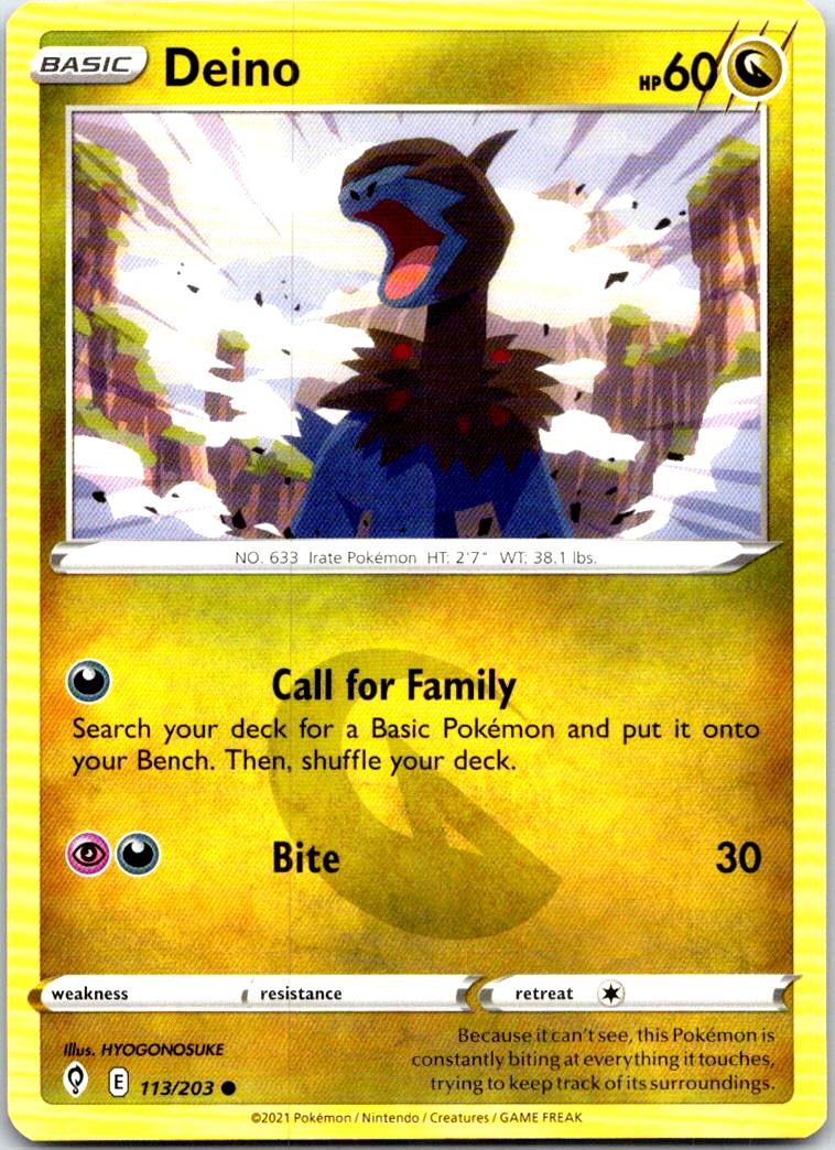 Deino - 113/203 - - EVOLVING SKIES - Pokemon - Common | AB35-33