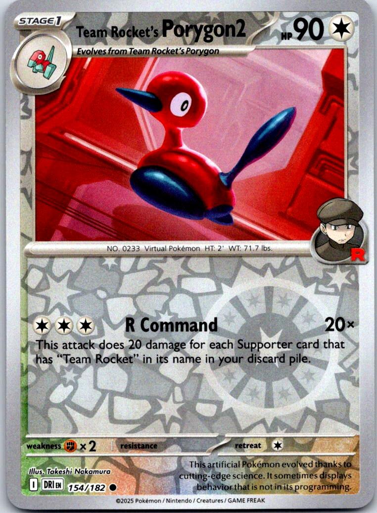 Team Rocket's Porygon2 - 154/182 - Reverse Holo - DESTINED RIVALS - Pokemon - | AA123-37