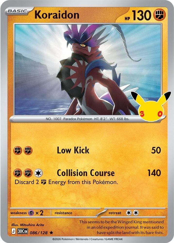 Koraidon - 086/128 - Holo - ME: 30TH CELEBRATION - Pokemon - Rare | AA98-21