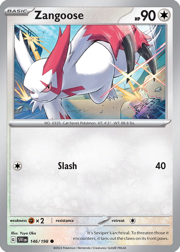 Zangoose - 146/198 - Reverse Holo - SCARLET & VIOLET - Pokemon - | AA49-81